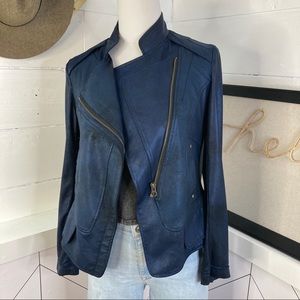 Clara Sun Woo Blue "Liquid Leather" Jacket